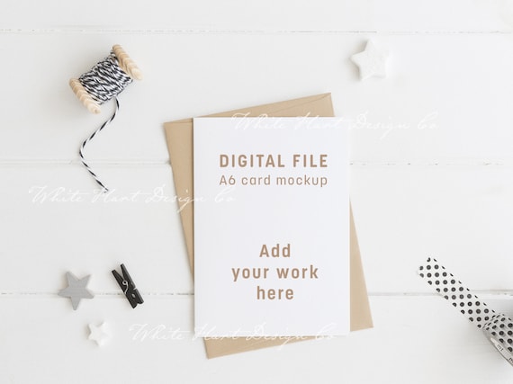 A6 card mockup - Psd smart object + Png + Jpeg - Digital file, instant download - promote your artwork in your online shop and social media