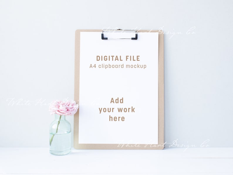 Psd smart object Showcase your work online with digital mockups Png A4 clipboard mockup Jpeg instant download