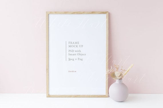 A3 frame mockup - 30x40cm - Portrait orientation - Psd smart object + Png + Jpeg - Perfect for wedding shots & stationery - Instant download