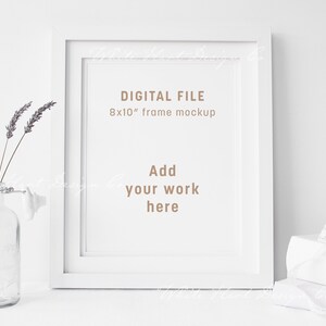 Mockup di cornice 8x10" - Oggetto avanzato PSD + PNG + JPEG - Promuovi le tue opere online con mockup digitali a download immediato