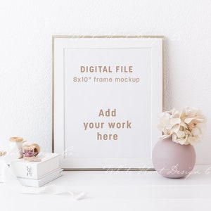 Mockup di cornice - 8x10" - Foto stock in stile - PSD con oggetto avanzato + PNG + JPEG - download immediato