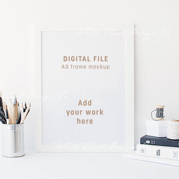 A3 frame mockup - Portrait 30x40cm frame mockup - Showcase your work online with digital mockups - Instant download