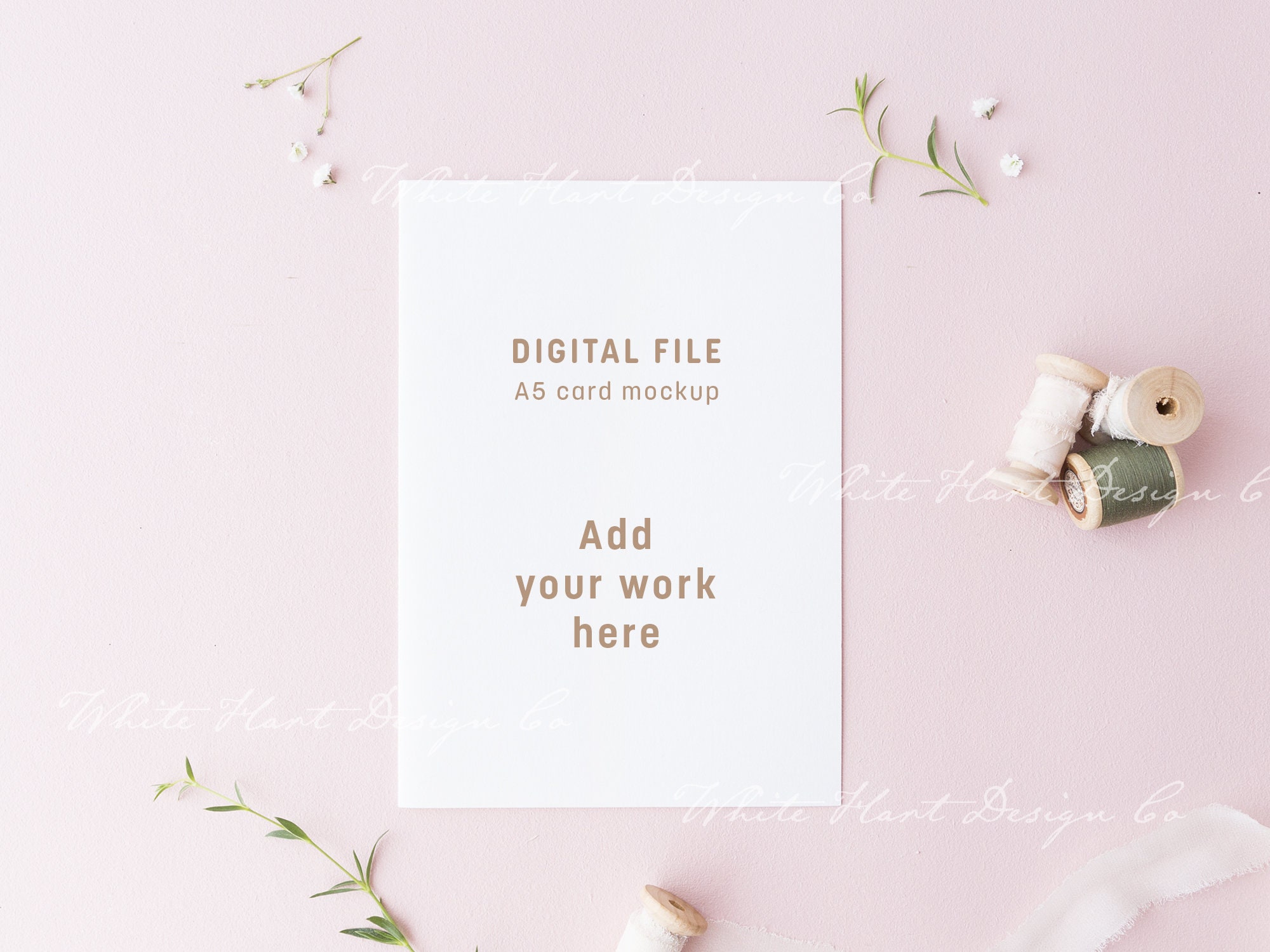 Download A5 Card Mockup Psd Smart Object Png Jpeg Weddings Etsy