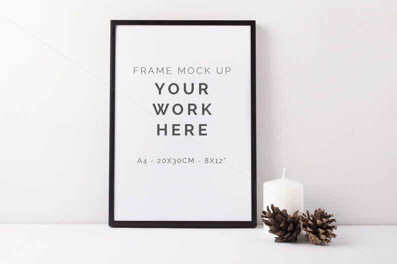 Styled Stock Photography Black Frame Mock Up A4 20x30cm Etsy