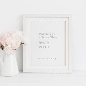 Frame mockup - 8x10" size and portrait orientation. Styled stock photography - .Psd with smart object, .png file and .jpeg