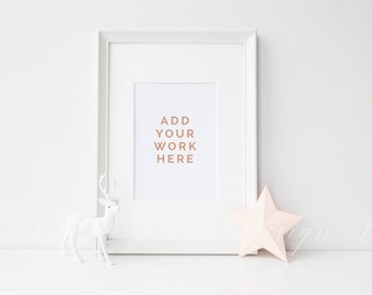 A4 frame mockup - Stock photography - Christmas - 21x30cm - Psd smart object + Png + Jpeg - For prints, lettering, illustration