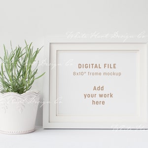 Mockup cornice 8x10" - 20 x 25 cm - orizzontale - oggetto intelligente PSD + Png + Jpeg - mostra il tuo lavoro online con mockup digitali - download immediato