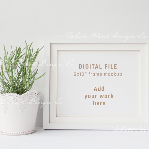 Mockup cornice 8x10" - 20 x 25 cm - orizzontale - oggetto intelligente PSD + Png + Jpeg - mostra il tuo lavoro online con mockup digitali - download immediato