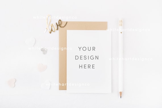 Valentine S Day Card Mockup A6 Stationery Mockup Psd Etsy
