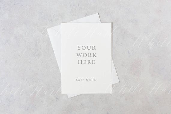 Digital file - 5x7" card mockup - Psd smart object + Png + Jpeg - Showcase your work online with digital mockups - instant download