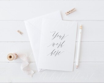 A5 card mockup - Psd Smart object + Png + Jpeg - wedding stationery, card, invitation mockup - showcase your work online - instant download