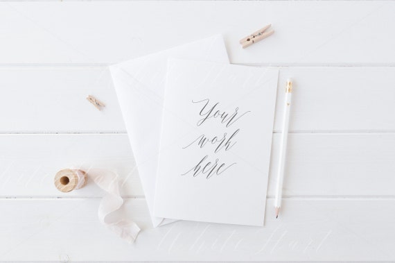 A5 card mockup - Psd Smart object + Png + Jpeg - wedding stationery, card, invitation mockup - showcase your work online - instant download