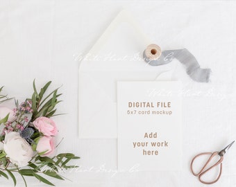 5x7 card mockup for wedding stationery showcase - Psd smart object + Png + Jpeg - instant download