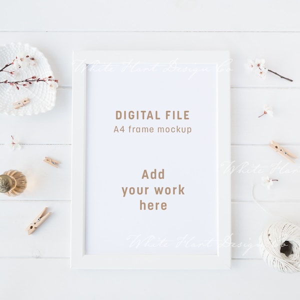 A4 frame mockup - 20x30cm - Psd smart object + Png + Jpeg - Showcase your work online with digital mockups - instant download