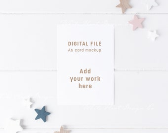 A6 card mockup - Psd smart object + Png + Jpeg - Digital file, instant download - promote your artwork in your online shop and social media