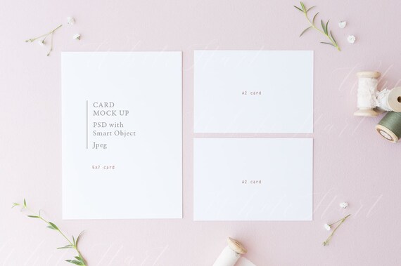 Wedding Stationery Mock Up Invitation And Response Cards Etsy