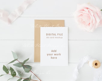 A6-Kartenmockup - Psd Smart-Objekt + Png + JPEG - Digitale Datei, sofortiger Download - fördern Sie Ihre Kunstwerke in Ihrem Online-Shop und in sozialen Medien