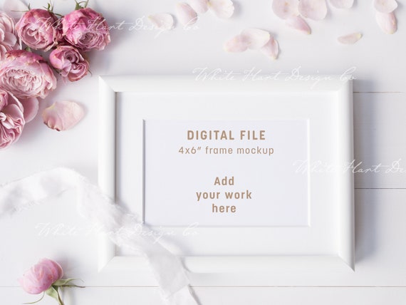 4x6" frame mock up - PSD Smart Object function + Png + Jpeg - Showcase your work online with digital mockups - Instant download