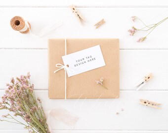 Gift tag styled stock photography - Soft and feminine - High Res Jpeg file - Perfect for brush lettering, illustration, mockups