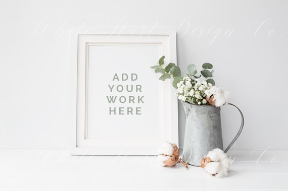 8x10" frame mockup - Psd smart object + Png + Jpeg - Promote your artwork online with instant download digital mockups
