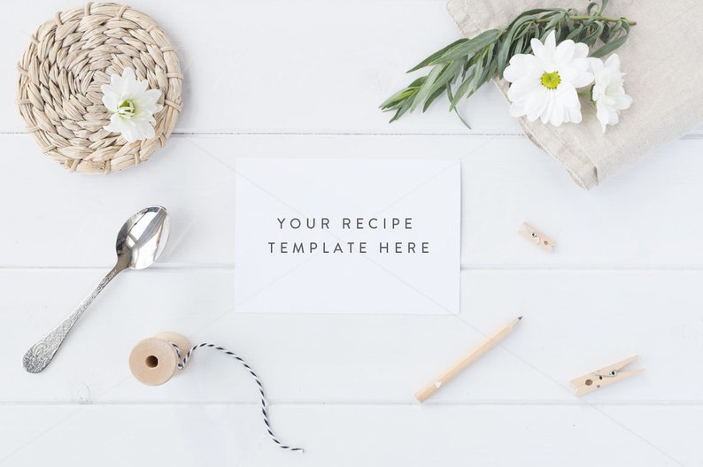Download Styled stock photography Recipe card mockup 5.75x4 | Etsy