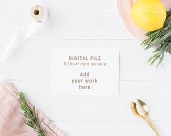 Recipe card mockup - 5.75x4" - PSD Smart Object + Png + Jpeg - Showcase your work online with digital mockups - instant download