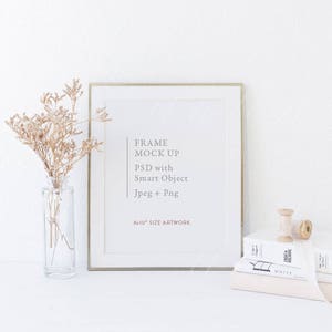 Frame mockup - 8x10&quot; - Styled stock photo - PSD with smart object + PNG + JPEG - perfect for prints, illustration - weddings, nursery