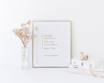 Frame mockup - 8x10" - Styled stock photo - PSD with smart object + PNG + JPEG - perfect for prints, illustration - weddings, nursery