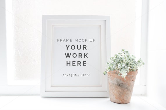 8x10" frame mockup - Psd smart object + Png + Jpeg - Perfect for prints - promote your artwork online with instant download digital mockups