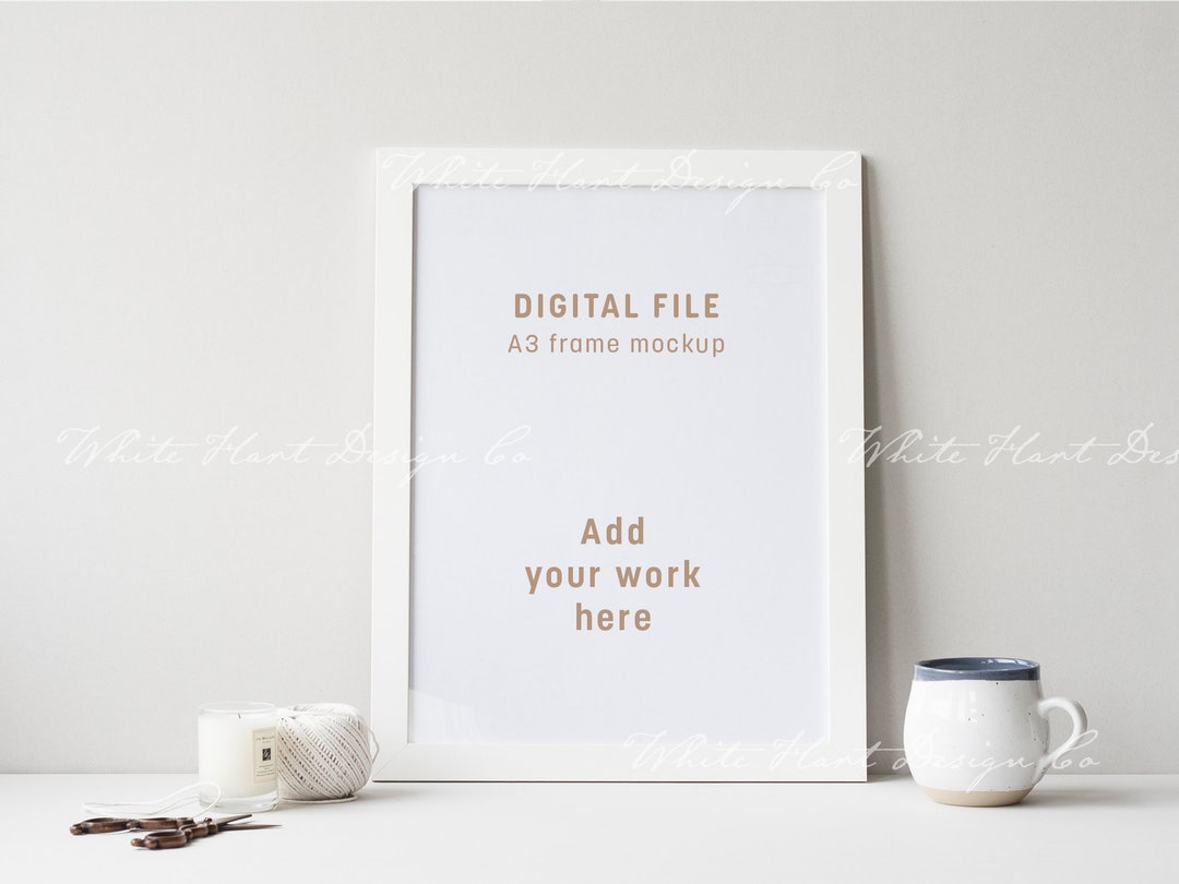 A3 Frame Mockup 30x40cm Portrait Orientation Psd Smart Etsy