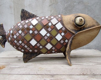 Ceramic Fish with glass mosaic scales