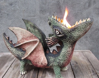 Ceramic Dragon Oil Lamp