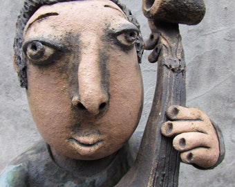 Ceramic Double Bass Player