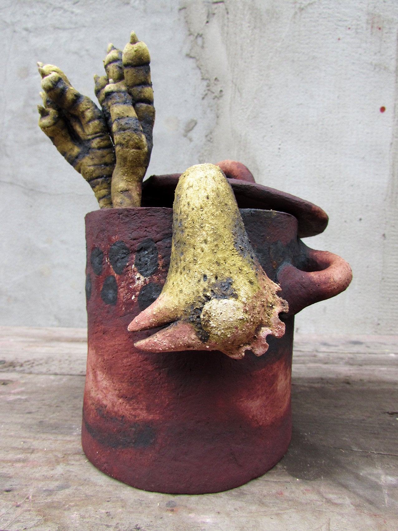 Cream of Chicken Soup served in a white ceramic bowl with croutons and fresh thyme