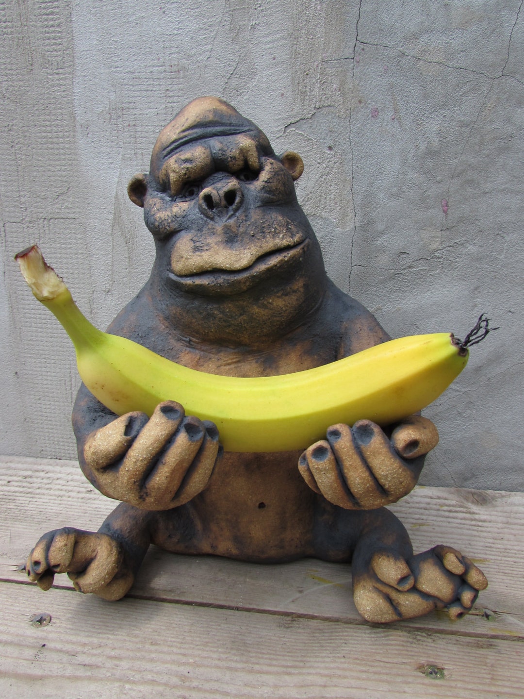 Ceramic Gorilla Holding a Banana Banana Etsy