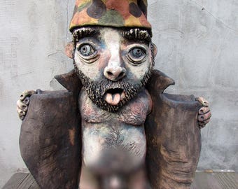 Ceramic exhibitionist Garden Gnome