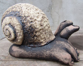 Ceramic Footsnail Sculpture, One-of-a-Kind Fireclay Art