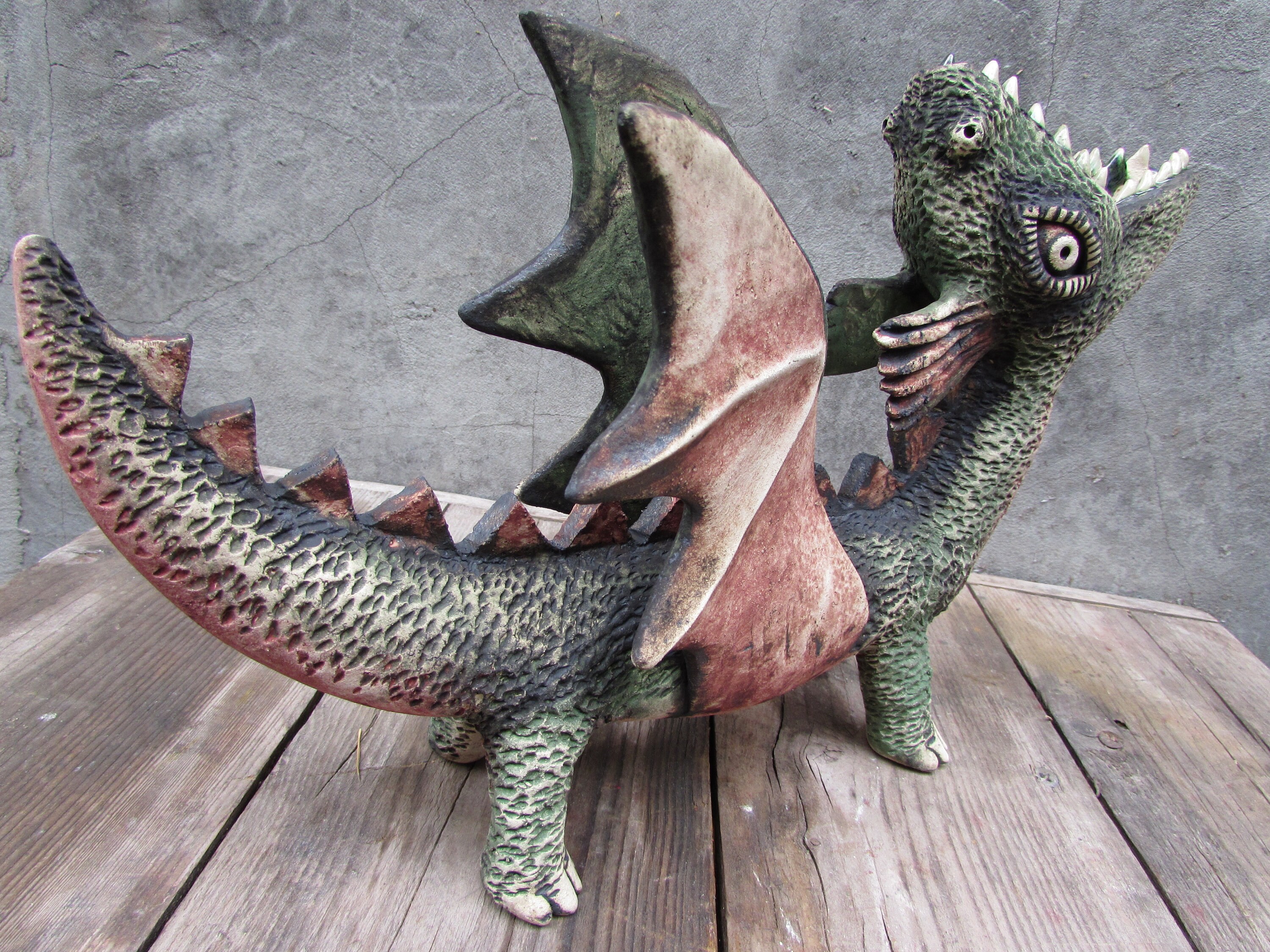 Ceramic Dragon Oil Lamp Etsy UK