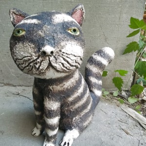 Small, Chubby Ceramic Tabby Cat