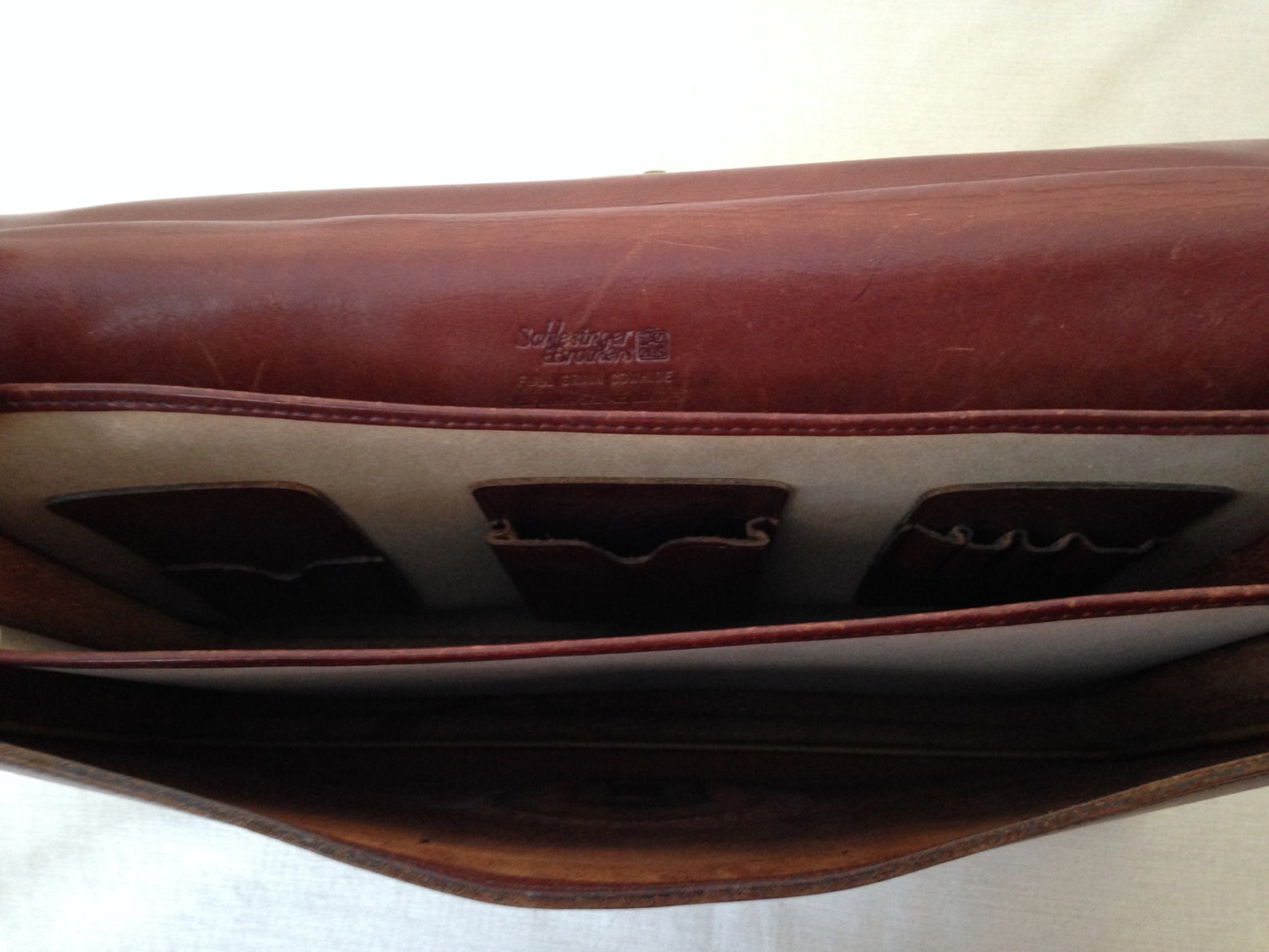 Vintage Schlesinger Brothers Leather Briefcase with Key Etsy