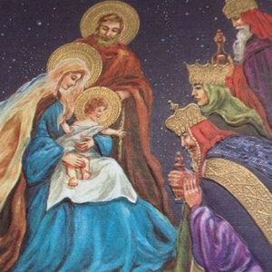 Vintage Weihnachtskarte Religiös unbenutzt+env