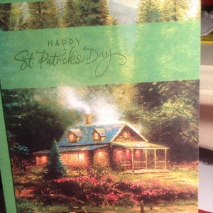 Vintage Hallmark St. Patricks Day card by Thomas Kinkade Unused+env