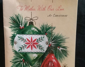 Vintage Christmas Card to Mother Unused+env