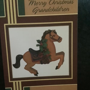Vintage Christmas Card for Grandchildren Unused+env