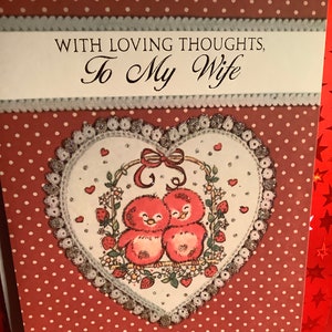 Vintage Valentijnsdag kaart aan mijn vrouw ongebruikt + env