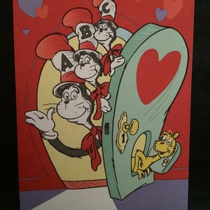 Cartão vintage do Dia dos Namorados do Dr. SEUSS para um professor especial Não utilizado + env