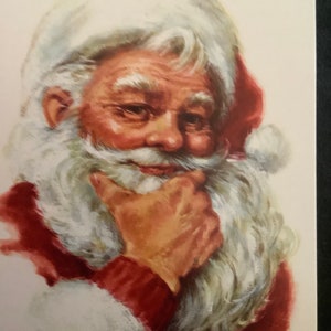 Cartão de Natal vintage Papai Noel não utilizado + env