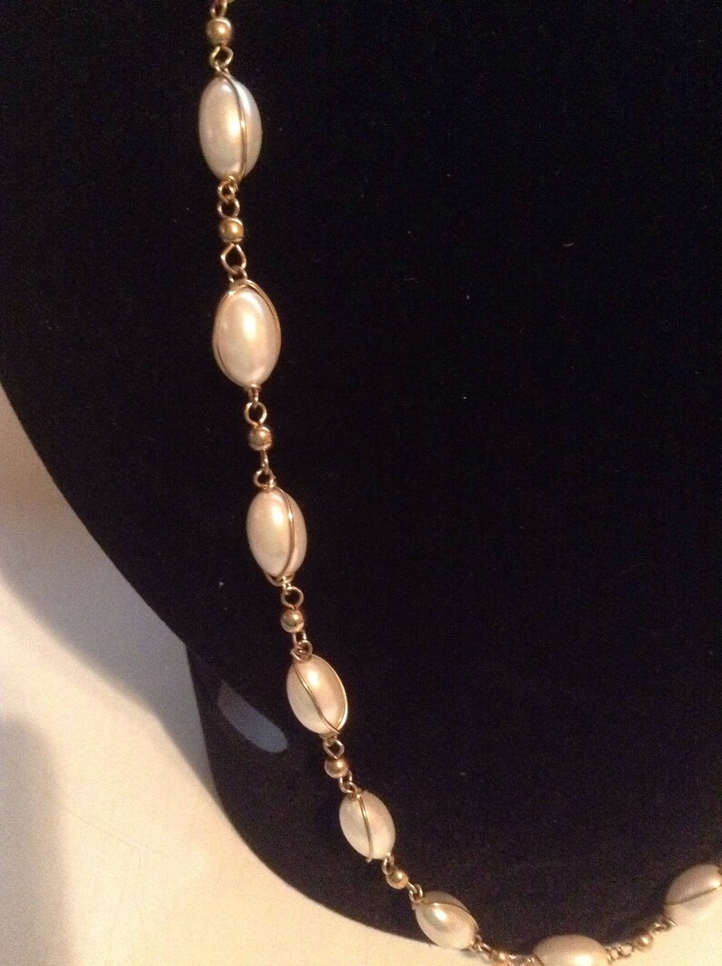 White Faux Pearl Necklace Single Strand 30 NOS - Etsy