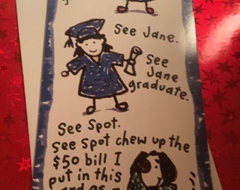 Vintage Graduation Card Humor Unused+env