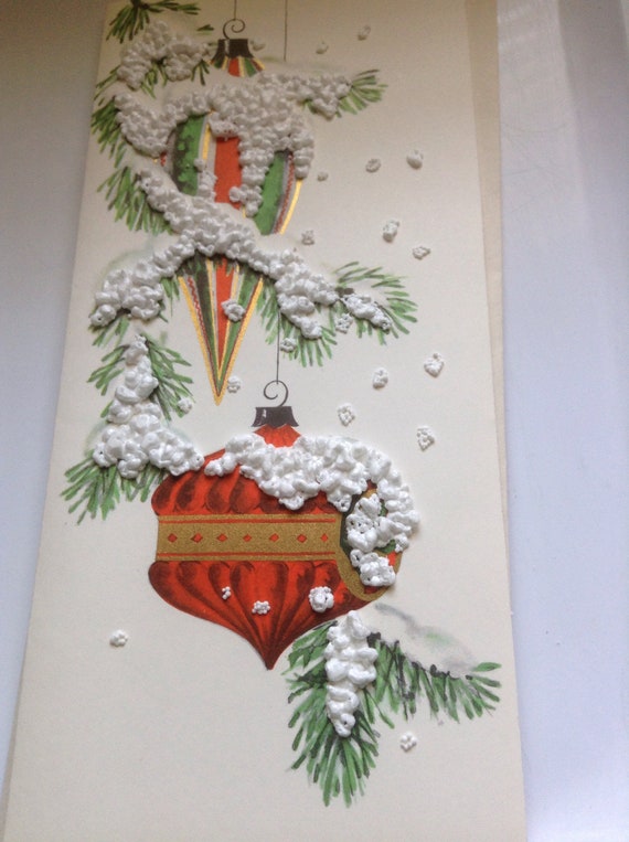Immagini Natalizie Vintage Da Scaricare.Ornamenti Vintage Biglietto Natalizio Sno Puff Pino Etsy